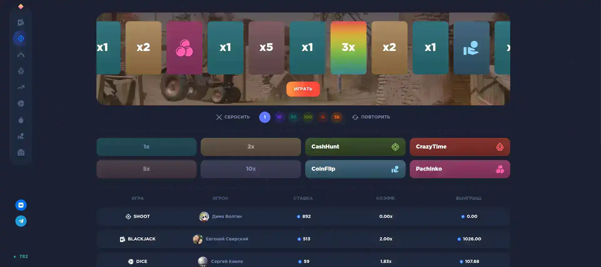 Демонстрация игрового процесса онлайн автоматов